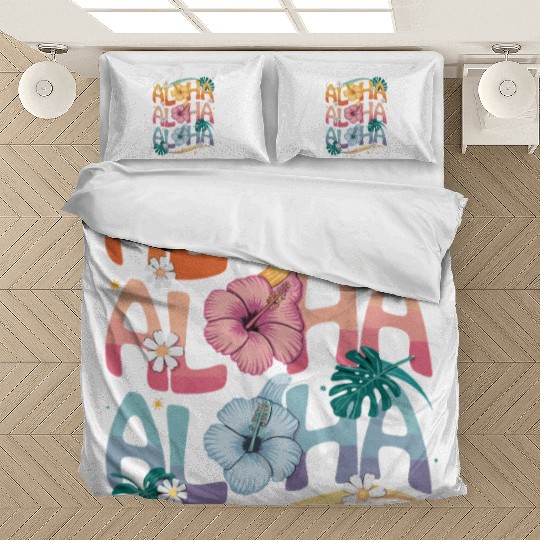 Aloha Tropical Flowers Hibiscus Paradise Vibes Bedding Sets
