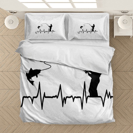 Fishing Hook Heartbeat Graphic Bedding Sets