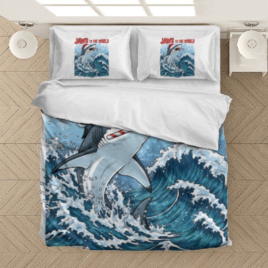 Jaws to the World – Christmastime Shark Attack Bedding Sets