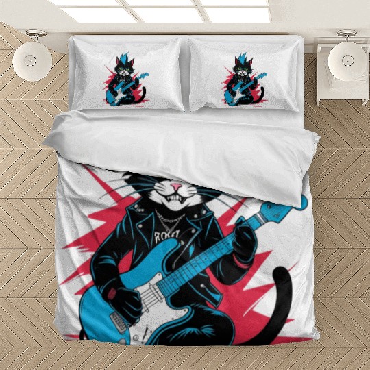 Rockstar Cat – Meow & Roll! Bedding Sets