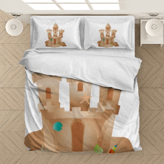 Sandcastle with Shells and Starfish on the Beach Bedding Sets