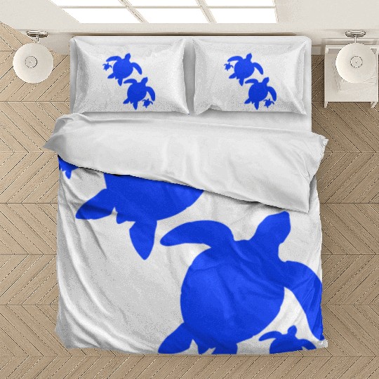Water turtle family 2 children parents mom dad Bedding Sets