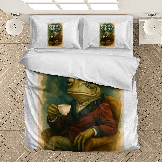 Sophisticated Frog Tea Poster Bedding Sets