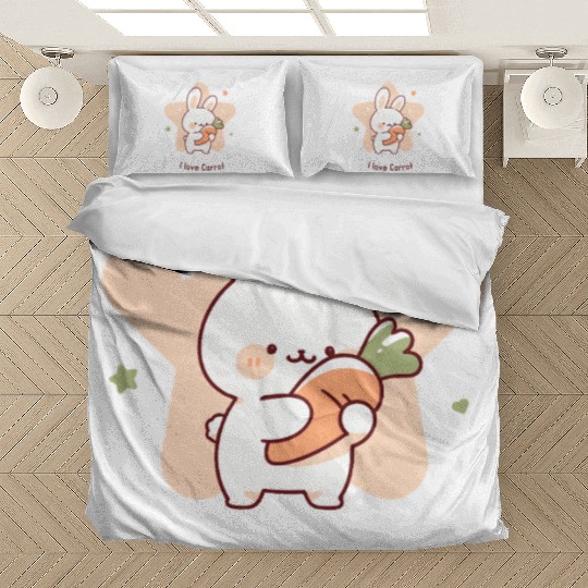 I Love Carrot – Cute Bunny with Carrot Bedding Sets