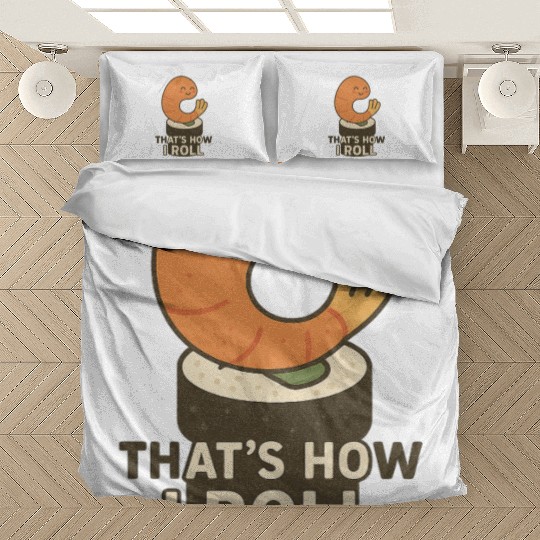 Cute Sushi Shrimp Roll Illustration Bedding Sets