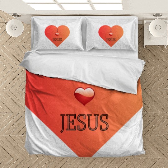 I Love Jesus Heart Design Bedding Sets