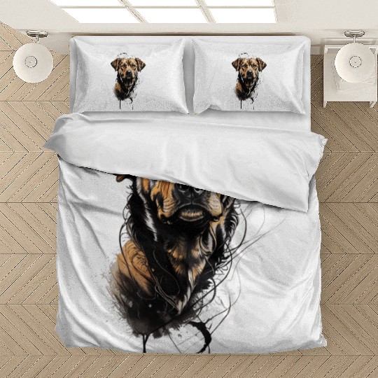 Realistic German Shepherd Portrait Bedding Sets