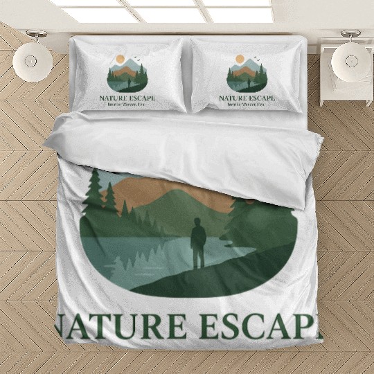 Serene Mountain Nature Escape Design Bedding Sets