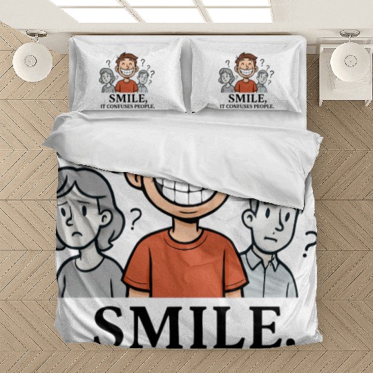 Joyful Smile Motivational Illustration Bedding Sets