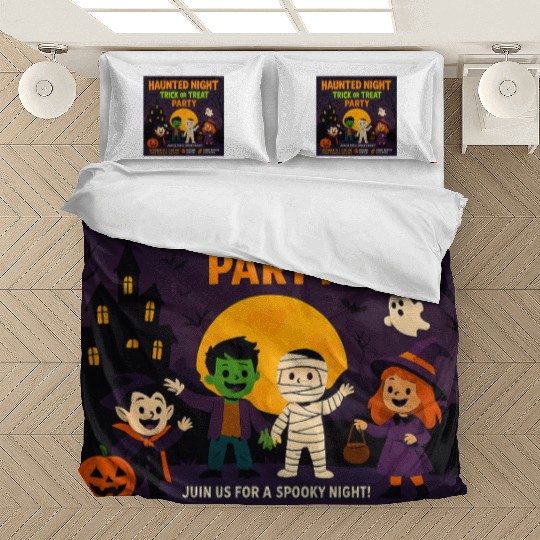 Halloween Haunted Night Trick or Treat Party Bedding Sets