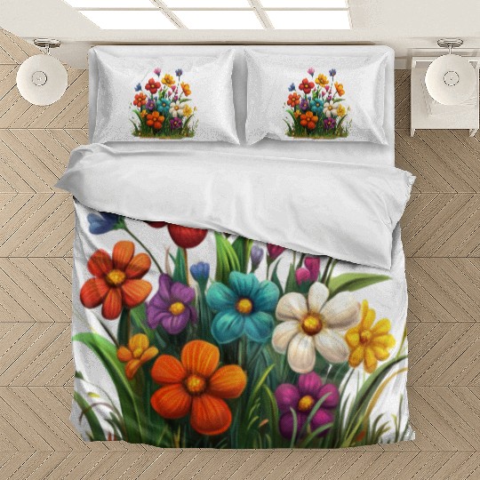 Vibrant Spring Blossom Garden Design Bedding Sets