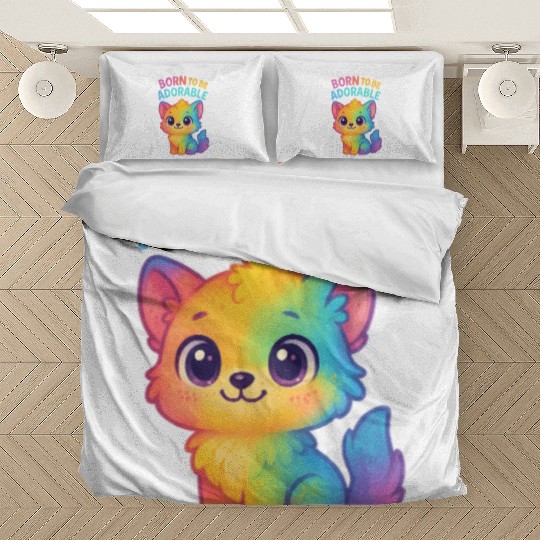 Rainbow Adorable Puppy Illustration Bedding Sets