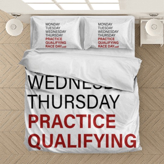 monday tuesday wednesday thursday practice qual Bedding Sets