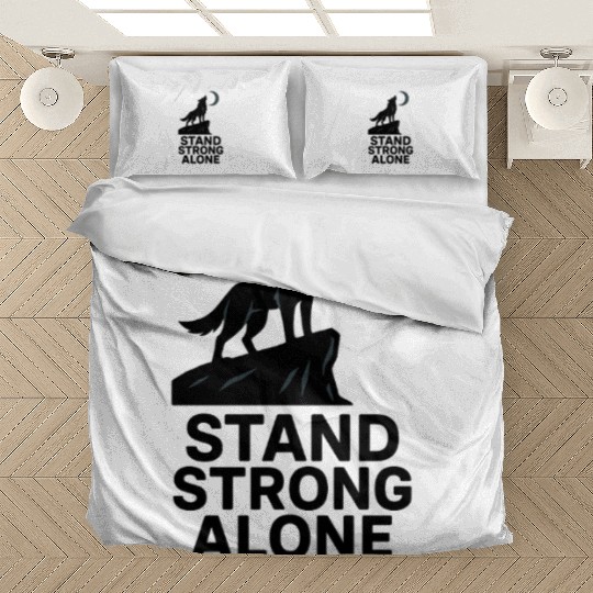 Stand Strong Alone – Lone Wolf Cliff Design Bedding Sets