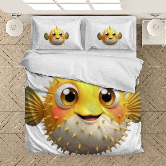 Cute Blowfish Easy Halloween Puffer Fish Bedding Sets