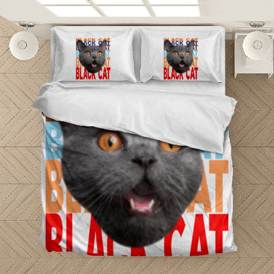 Black Cat Angry Look Bedding Sets
