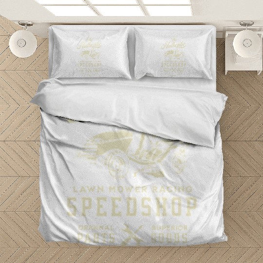 Lawnmower Racing - Authentic Speed Shop - Vintage Bedding Sets