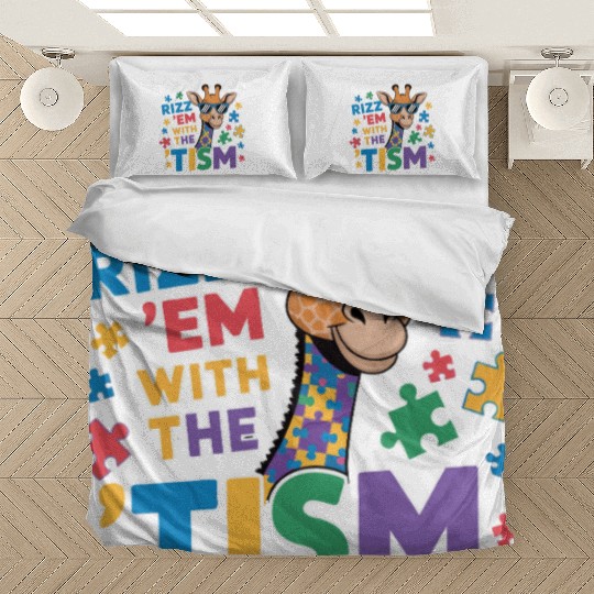 Giraffe with Puzzle Pieces and Sunglasses Bedding Sets