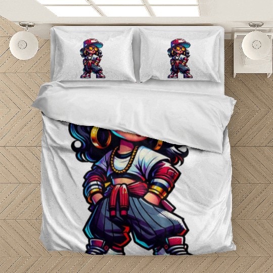 Street Dance Rap Girl Bedding Sets