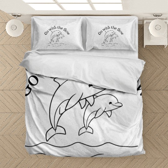 Go with the flow like dolphins Bedding Sets