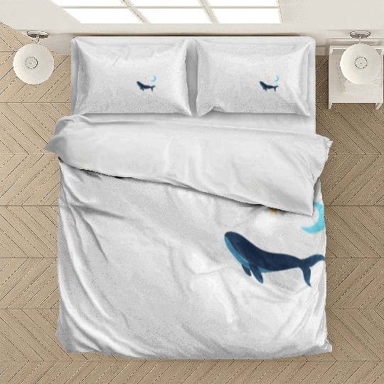 Whale  - Night Sky - live in the moment Bedding Sets