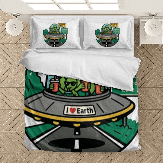 Alien road trip Bedding Sets
