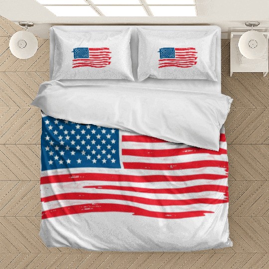 Abstract American Flag Art Print Bedding Sets