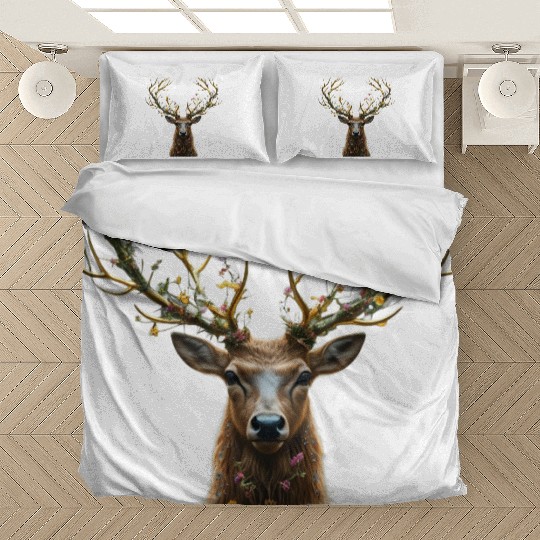 Enchanted Forest Deer Illustration Bedding Sets