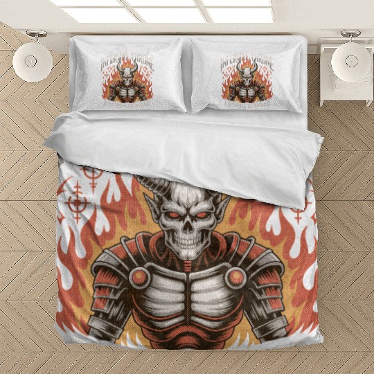 Biomechanical Skull Flame Metal Bedding Sets