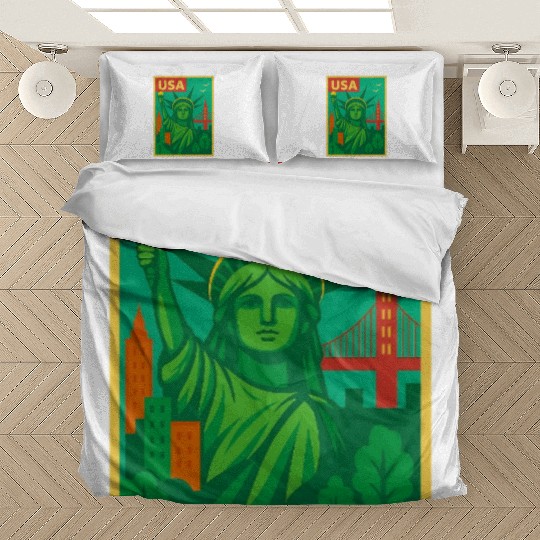 Iconic Statue of Liberty Urban Artwork  Bedding Sets
