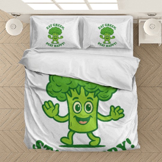 Eat Green Stay Happy Broccoli Character Bedding Sets