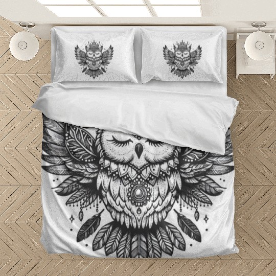 Majestic Crowned Owl Fantasy Design Bedding Sets