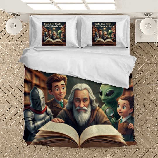 Fictional Alien and Wizard Book Lovers Bedding Sets