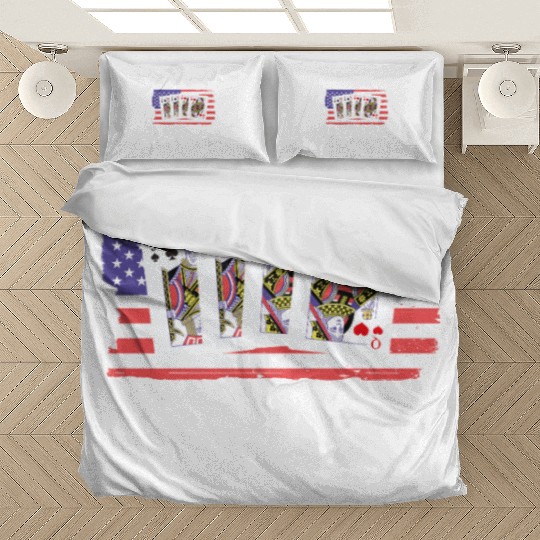 USA Flag Pinochle Rules Patriotic Card Games Bedding Sets