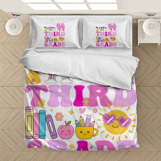 Hello Third Grade, Preppy Back to School Bedding Sets