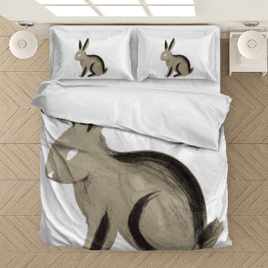 Stillness Before the Spring – Minimalist Rabbit Bedding Sets