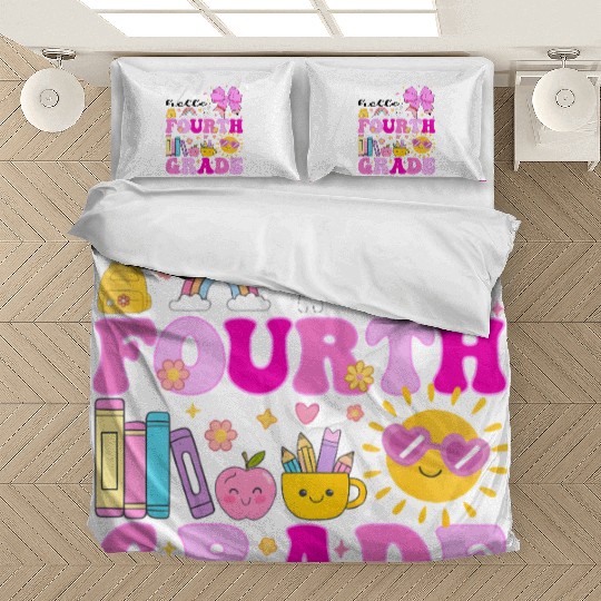 Hello Fourth Grade, Preppy Back to School Bedding Sets