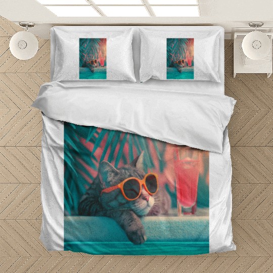 Cool Cat by the Pool Bedding Sets