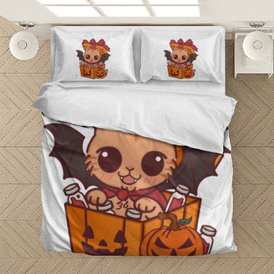 Halloween Cat with Potion Gift Box Bedding Sets
