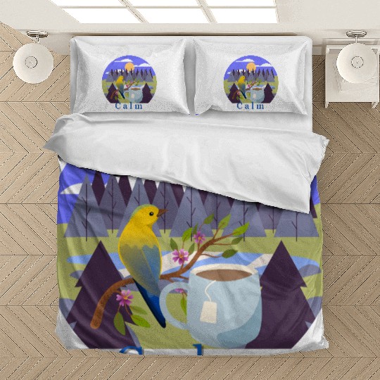 Calm Nature-Inspired Bedding Sets - Relaxing Bird