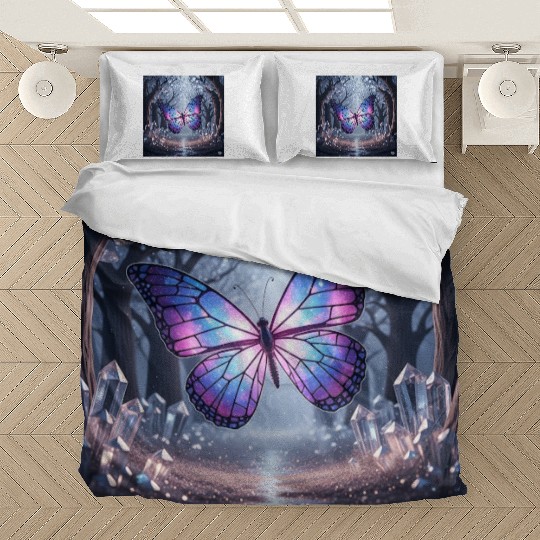 Galaxy Winged Butterfly in Mystical Forest Bedding Sets