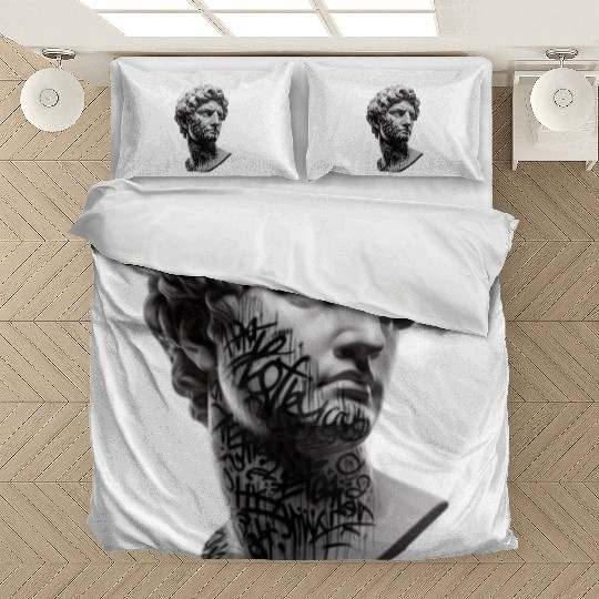 Urban Graffiti Style Bust Print Bedding Sets