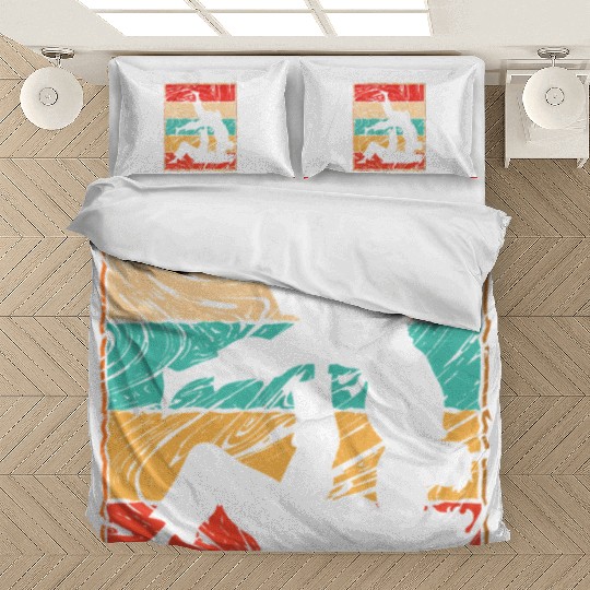 Retro 70s Jiu Jitsu Vintage Silhouette Bedding Sets