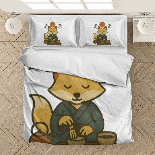 Anime Fox Meditation Scene Bedding Sets
