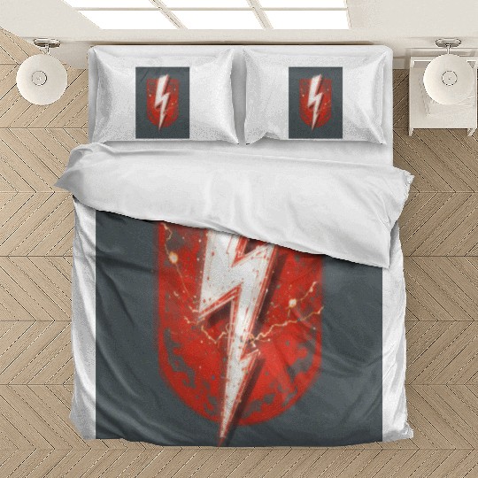Red Lightning Bolt Graphic – Superhero Thunder Bedding Sets