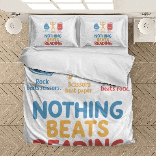 Nothing Beats Reading Funnny Rock Paper Scissors  Bedding Sets