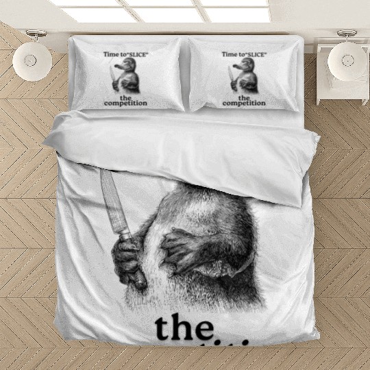 Funny Platypus with Knife - Slice the Competition Bedding Sets