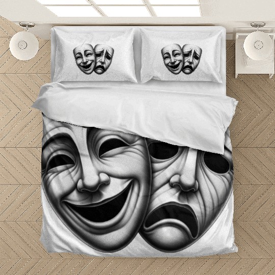 Comedy and Tragedy Masks – Classic Theater Art  Bedding Sets