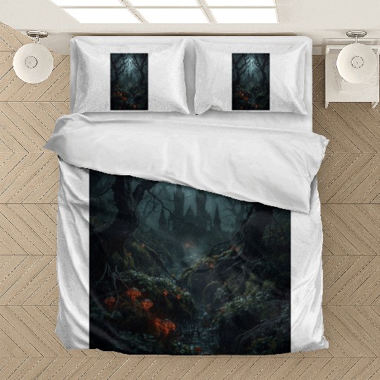 Enchanted Forest Castle Scene Bedding Sets