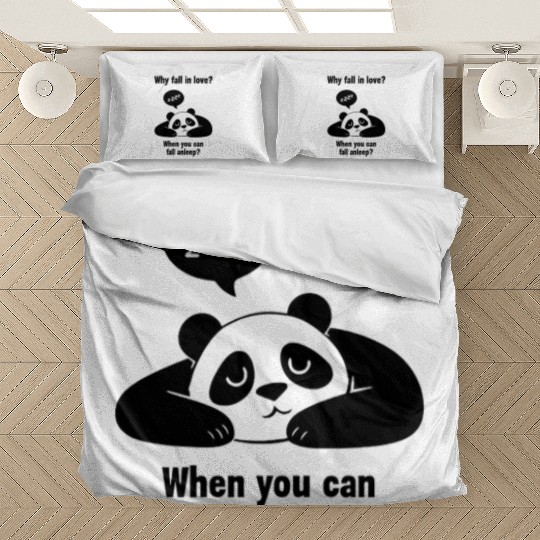 Adorable Sleepy Panda Quote Bedding Sets